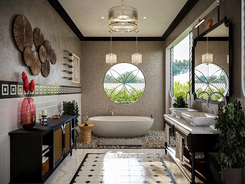 Phòng tắm kiểu sân vườn